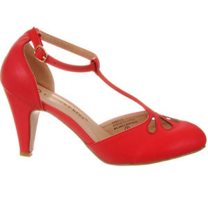 NEW Vintage Pinup T-Strap Heels Pumps Watermelon